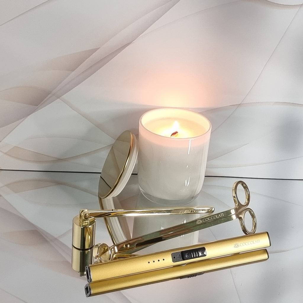 Set of Gold Candle Accessories