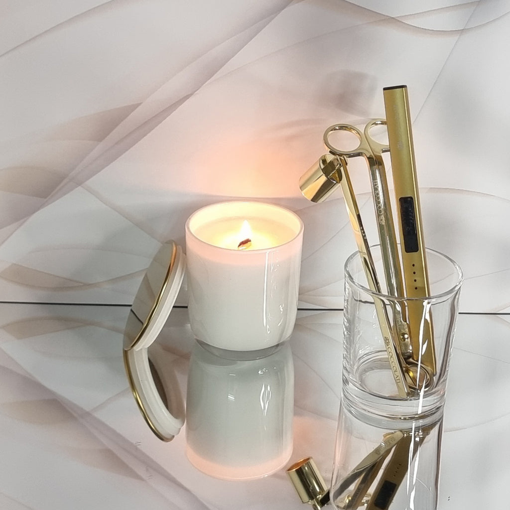 Set of Gold Candle Accessories